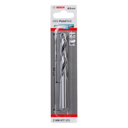 Broca Metal HSS PointeQ - 8.0mm - Blister - Bosch - Herram.cl