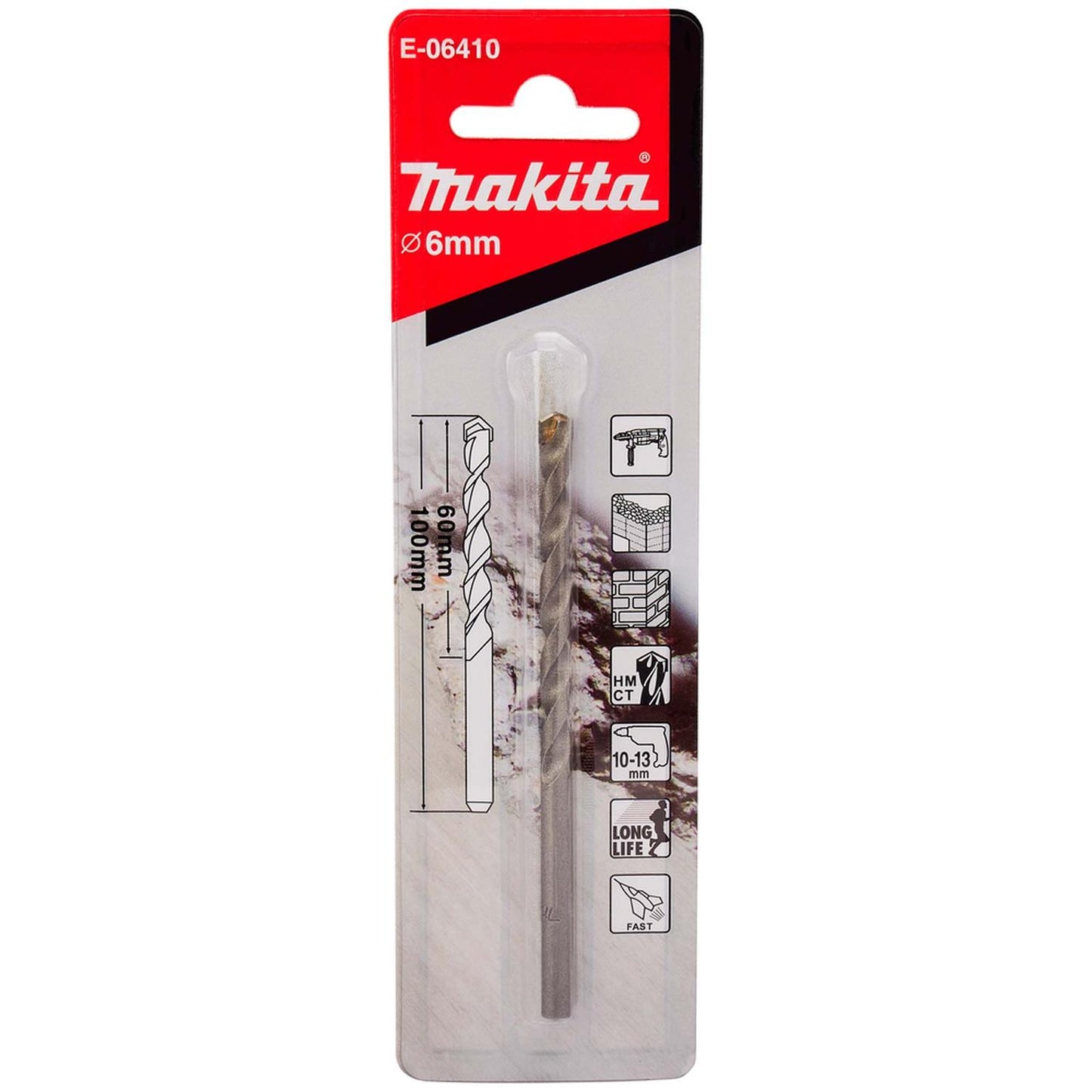 Broca Para Concreto 6x100mm (Long Life) - Makita - Herram.cl