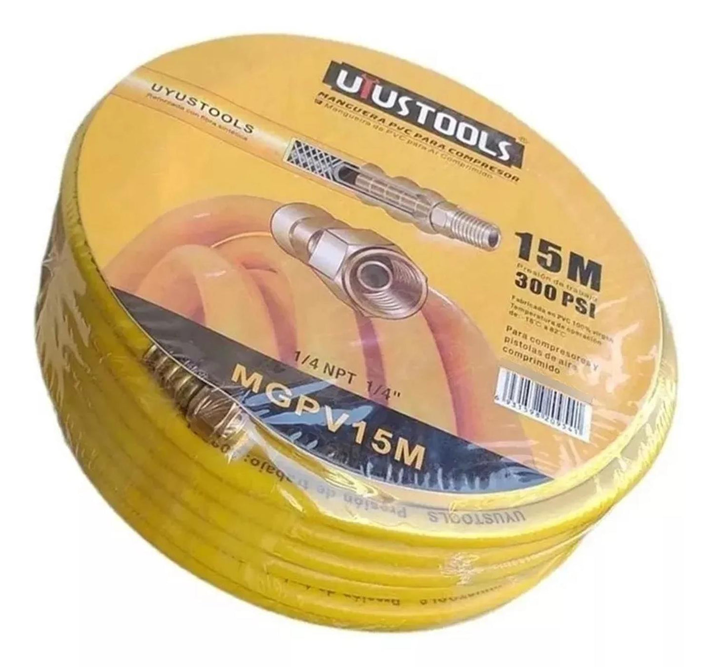 Manguera Para Compresor de Aire 1/4 15m, 300Psi – Uyustools - Herram.cl