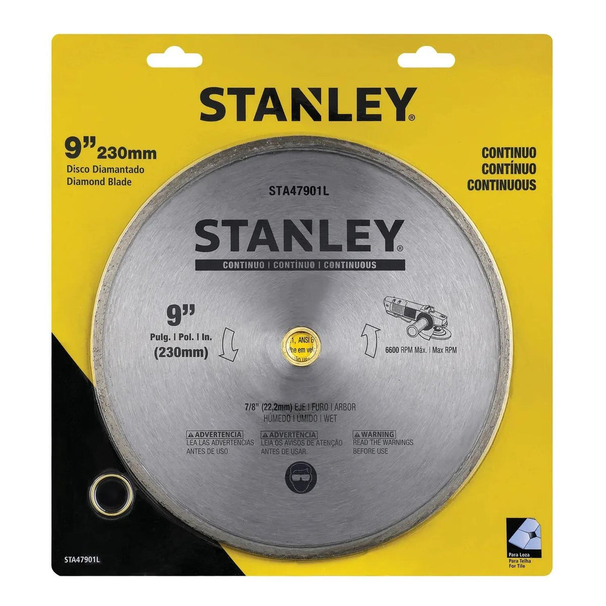 Disco Diamantado Continuo Ø 9''x7/8'' - Stanley - Herram.cl