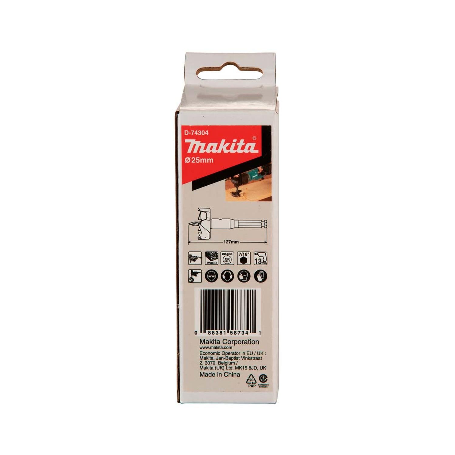 Broca Autoalimentada Para Madera 25 X 127mm Vastago Hex. - Makita - Herram.cl
