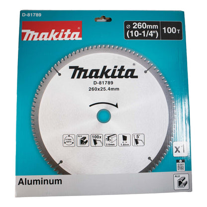 Disco de Sierra 10 - 1/4''x1'' 100 D Para Aluminio - Makita - Herram.cl