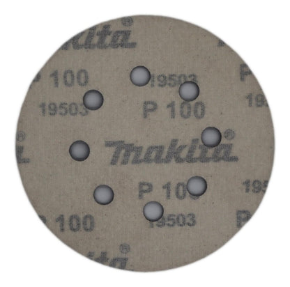 Pack 10 Discos Lija Con Velcro 125mm (5'') G100 - Makita - Herram.cl