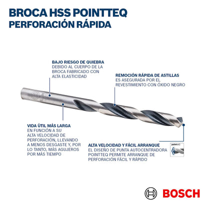 Broca Para Metal Bosch HSS - pointteq 19mm - Herram.cl