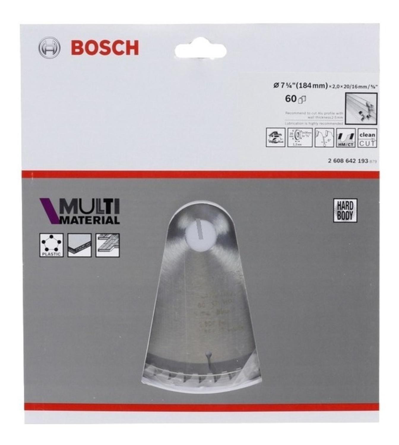 Disco De Sierra Circular Bosch 7 1/4 Multi Material - Herram.cl