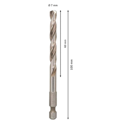 Broca Centrado Bosch HSS-G 7,15x100mm Sierras Copa Hexagonal - Herram.cl
