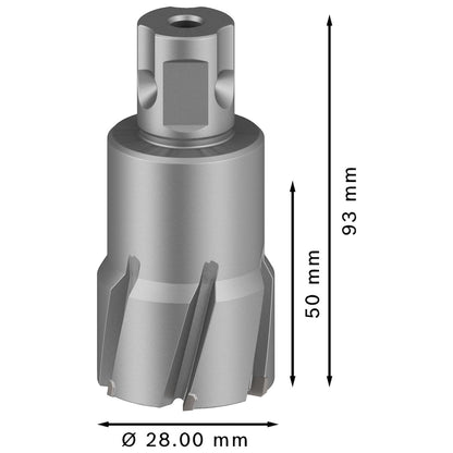 Broca Anular Bosch PRO TCT 28x50mm Carburo Tungsteno Weldon - Herram.cl