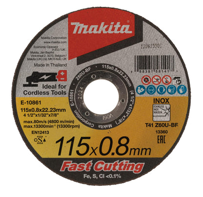 Disco De Corte Acero Inox 4 1/2''X0,8mm – Makita - Herram.cl