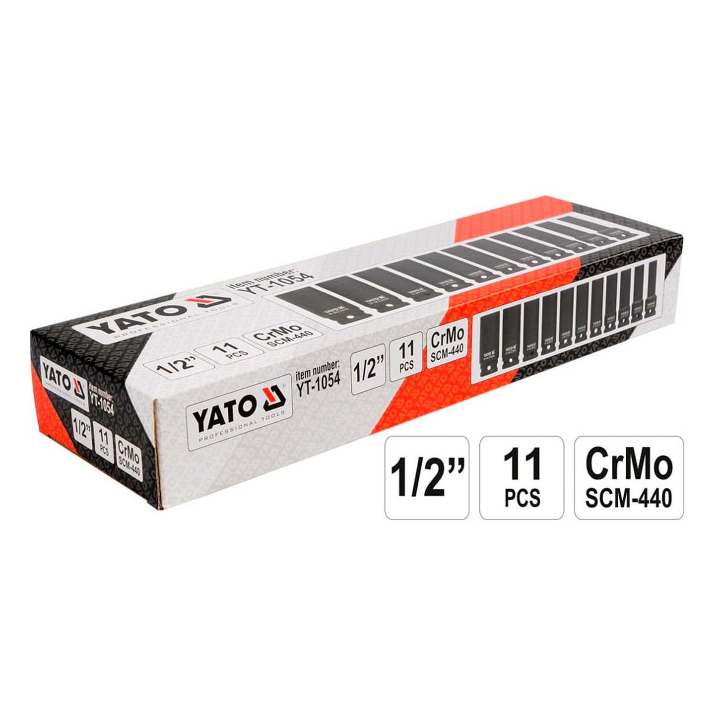 Juego De Dados De Impacto Largos 1/2'' 11 Pzas - Yato - Herram.cl