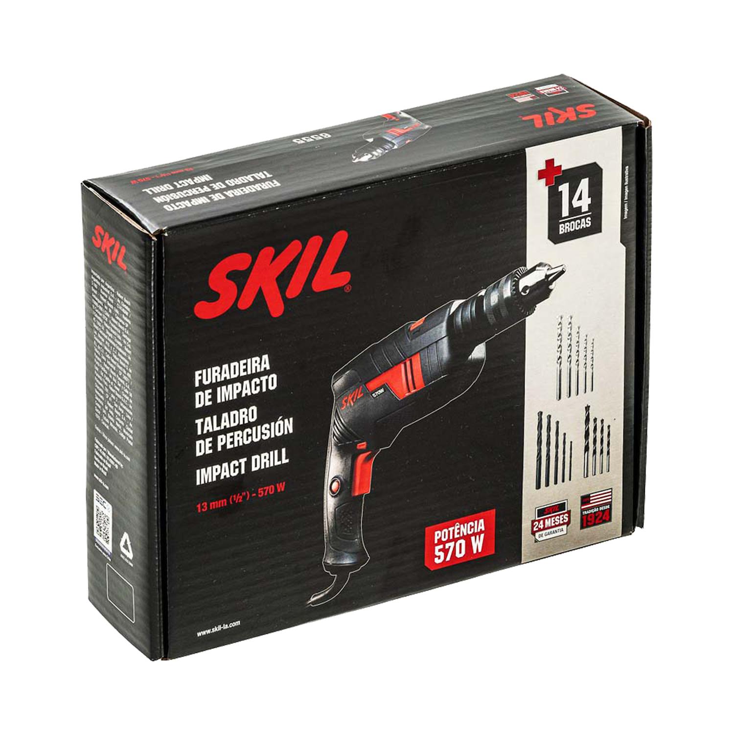 Taladro Percutor Skil 6555 Negro 570W + 14 Acc - Herram.cl