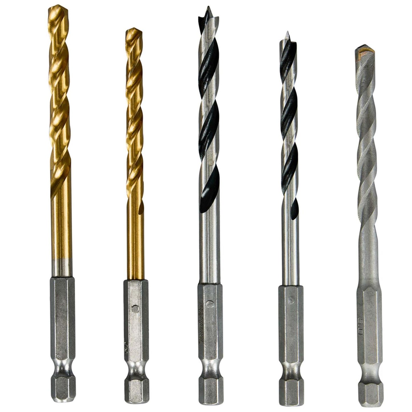 Set Brocas Metal, Madera y Concreto 5 Pzas (Hex1/4) - Makita - Herram.cl