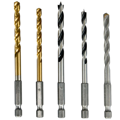 Set Brocas Metal, Madera y Concreto 5 Pzas (Hex1/4) - Makita - Herram.cl
