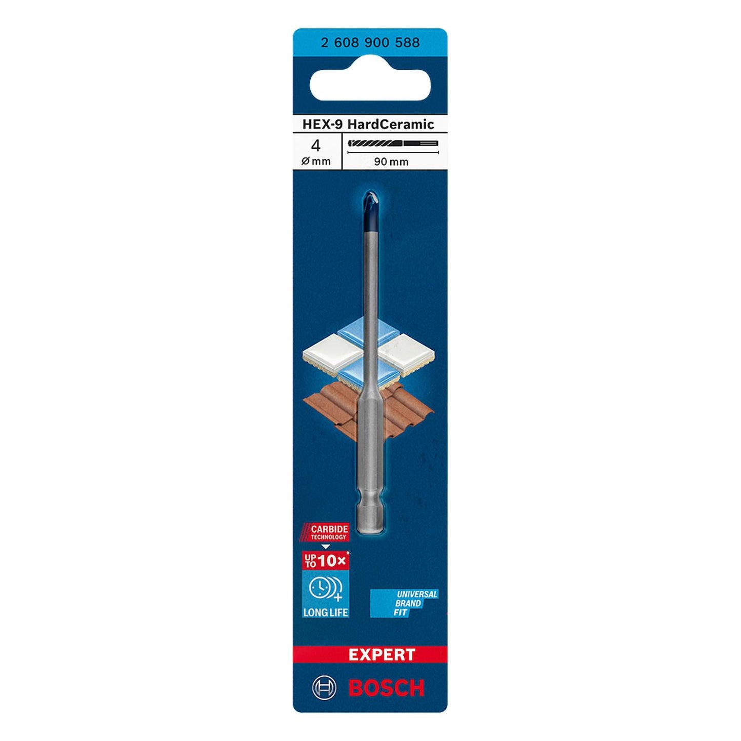 Broca para Porcelanato Expert Hex - 9 HardCeramic 4 X 90mm - Bosch - Herram.cl