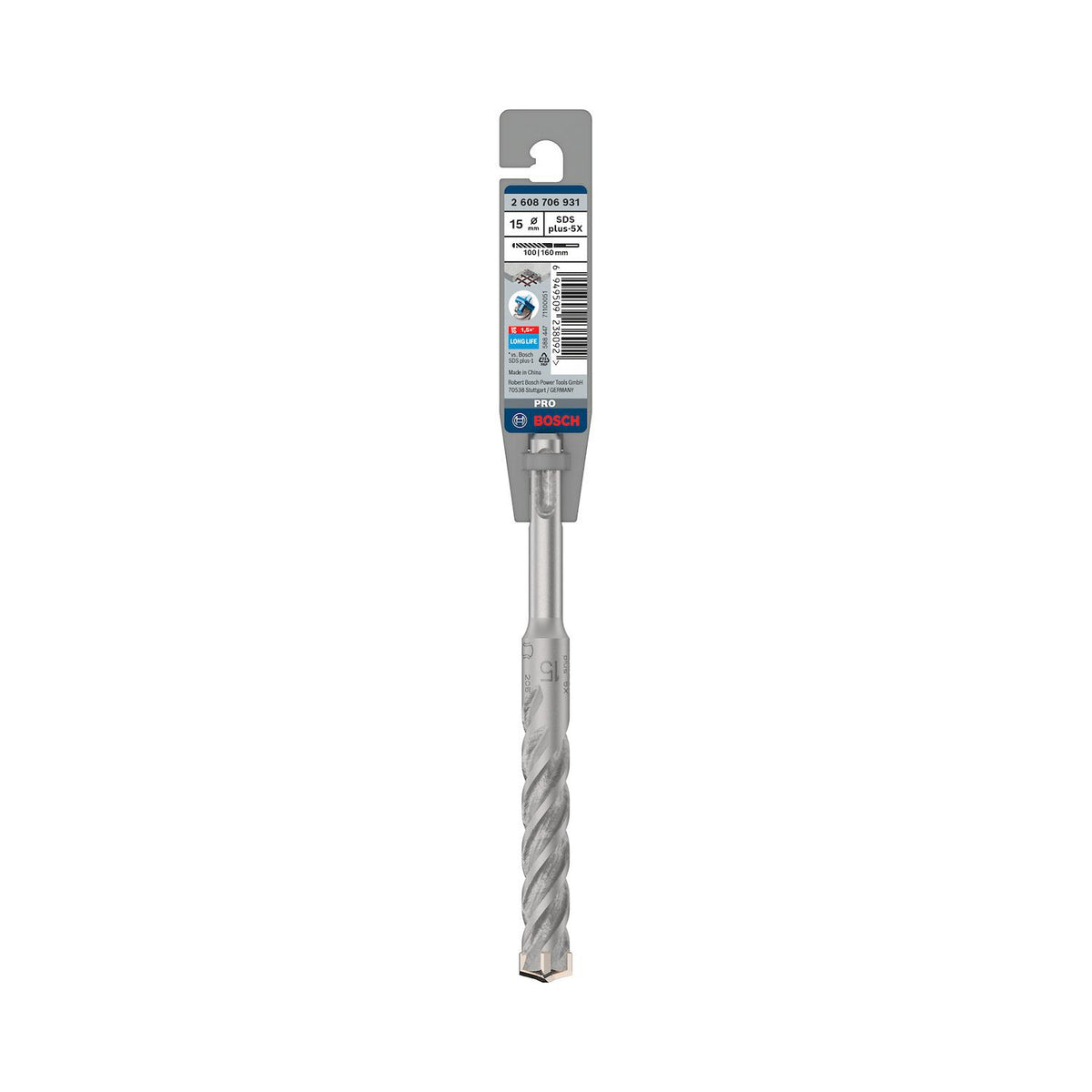 Broca Hormigón Bosch PRO SDS-Plus-5X 15x160mm 4 Filos - Herram.cl
