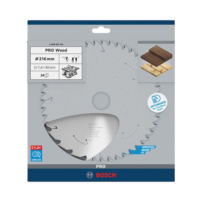 Disco De Sierra PRO Wood 216x30mm 24 D (GTS 18V216) - Bosch - Herram.cl