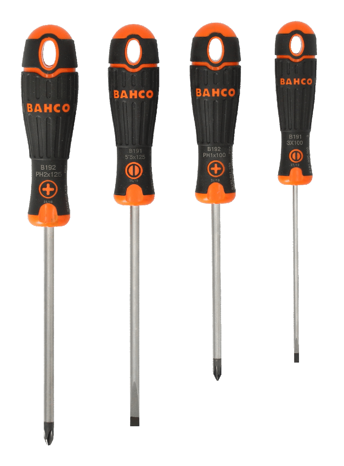 Juego de destornilladores BahcoFit con mango de goma 4Pzas - Herram.cl