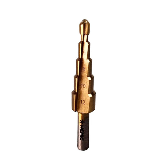Broca Escalonada HSS 4 - 12mm 5 pasos - HEMIC - Herram.cl