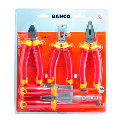 Set Aislado 1000V BAHCO PLA023-IS 6 Pzs Electricista VDE - Herram.cl