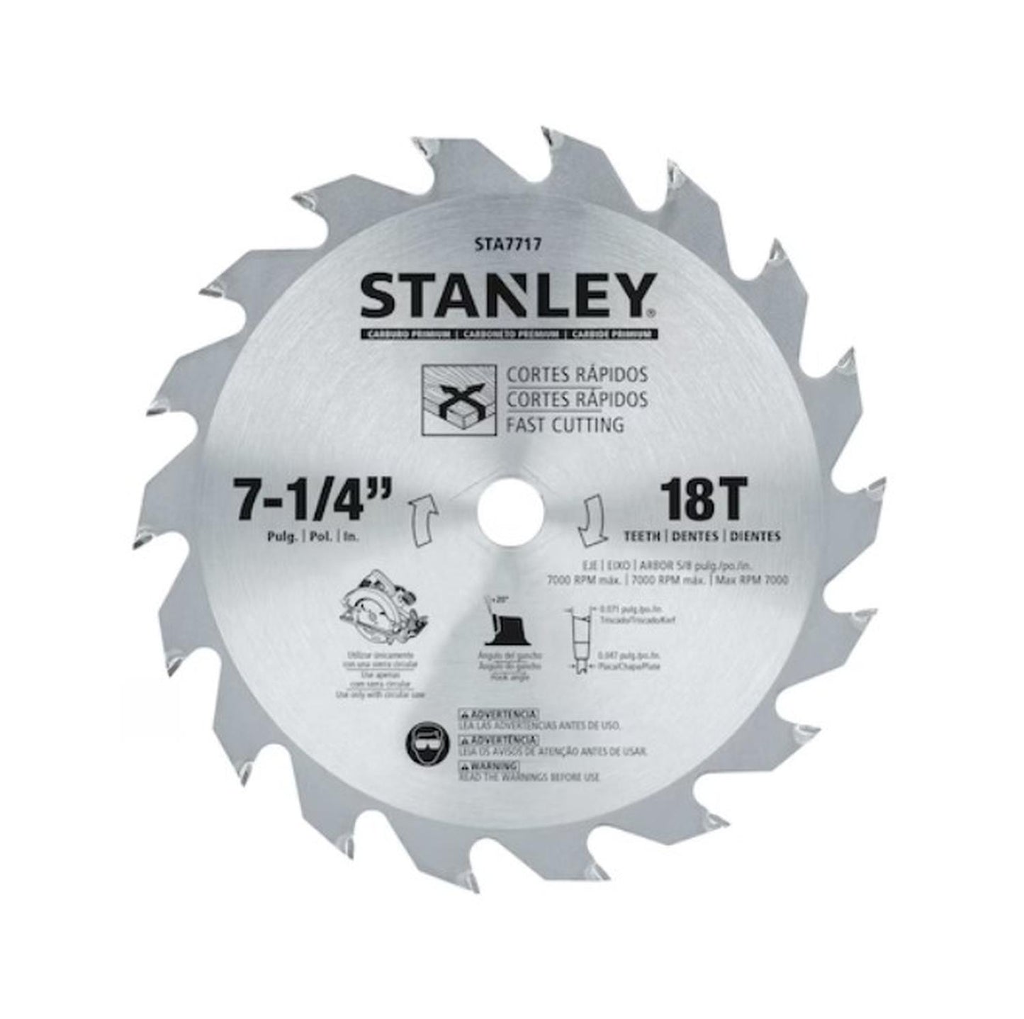 Disco De Sierra Circular De 7 - 1/4'' 18T - Herram.cl