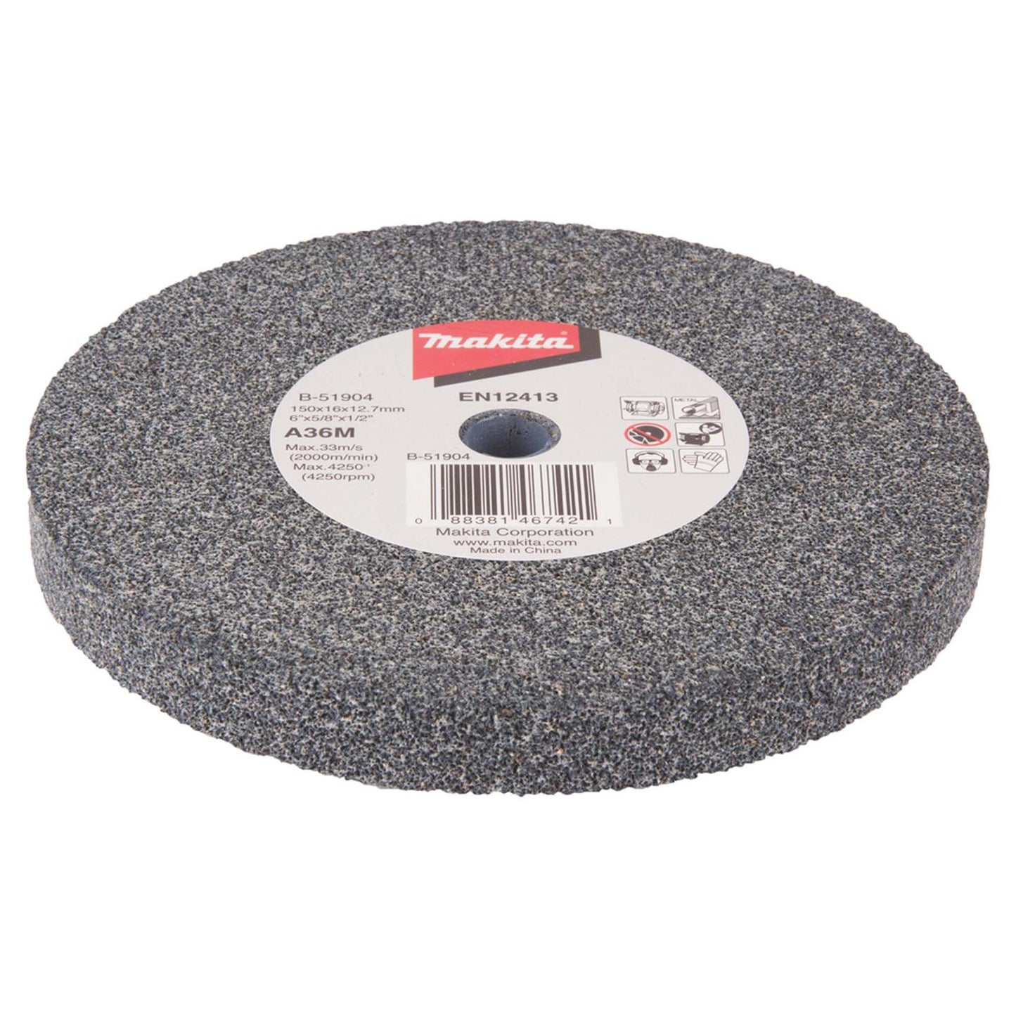 Piedra Para Esmeril de Banco 6''x5/8''x1/2'' A36M - Makita - Herram.cl