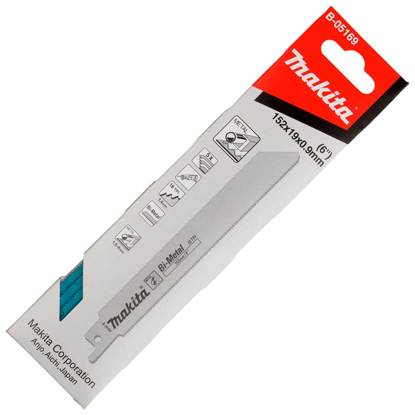 Hoja Sierra Sable BIM Metal 152mm / 18 TPI 5 Pzas - Makita - Herram.cl