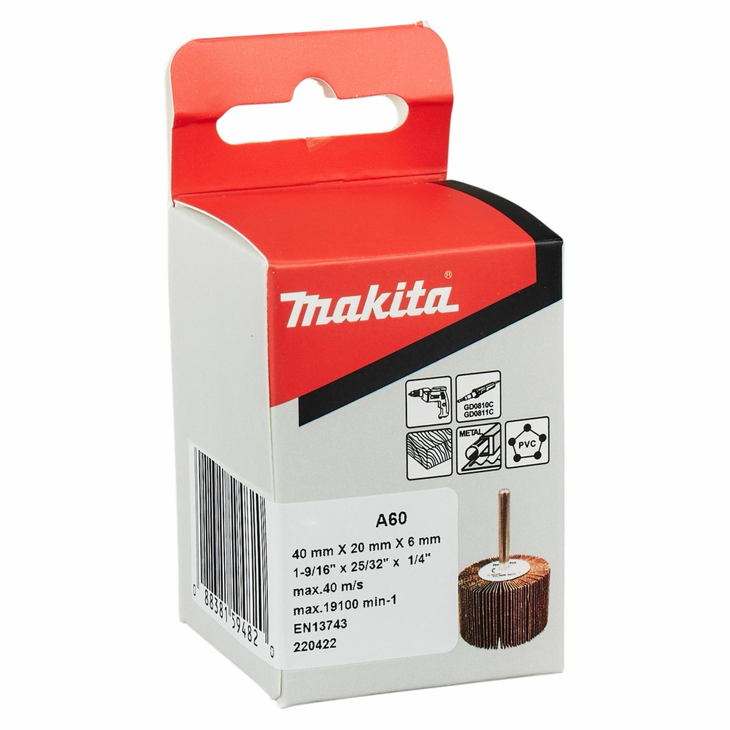 Rueda Traslapada 40x20mm vástago 1/4'' - Makita - Herram.cl