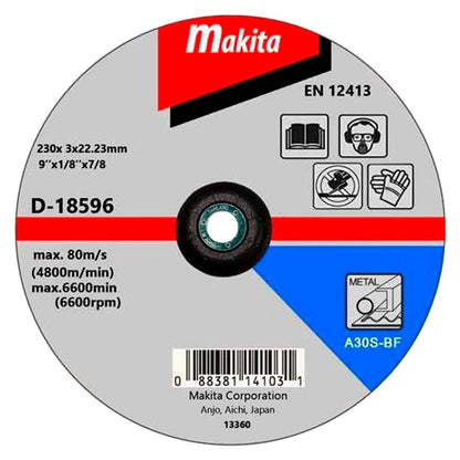 Disco Corte Metal Centro Deprimido 9''x3mm - Makita - Herram.cl