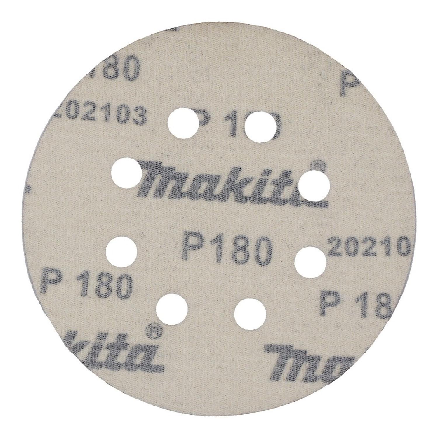 Pack 10 Discos Lija Con Velcro 125mm G180 - Makita - Herram.cl