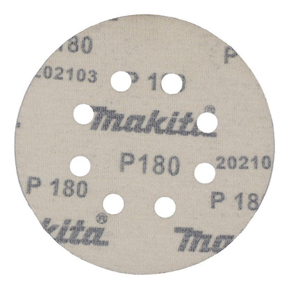 Pack 10 Discos Lija Con Velcro 125mm G180 - Makita - Herram.cl
