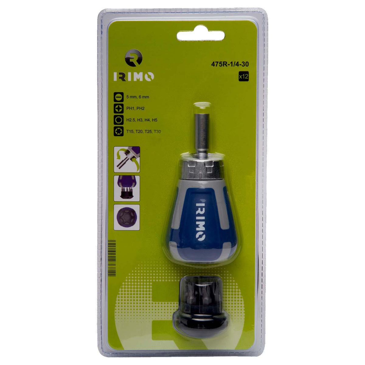 Destornillador Portapuntas 1/4'' Con Chicharra 110mm - Irimo - Herram.cl