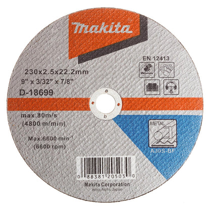 Discos Corte Metal Recto 9''x2,5mm A30S - Makita - Herram.cl
