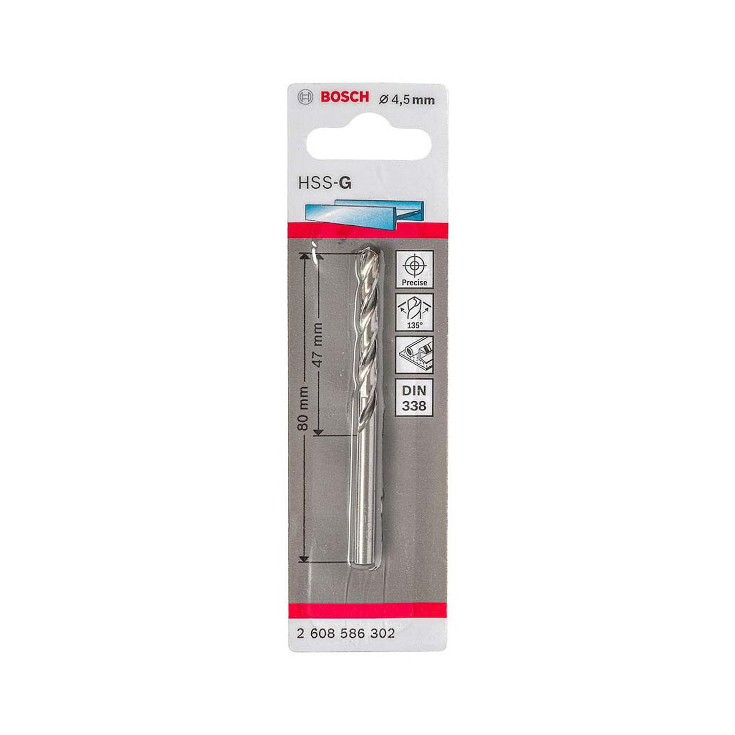 Broca Metal HSS - G 4.5mm - Blister - Bosch - Herram.cl