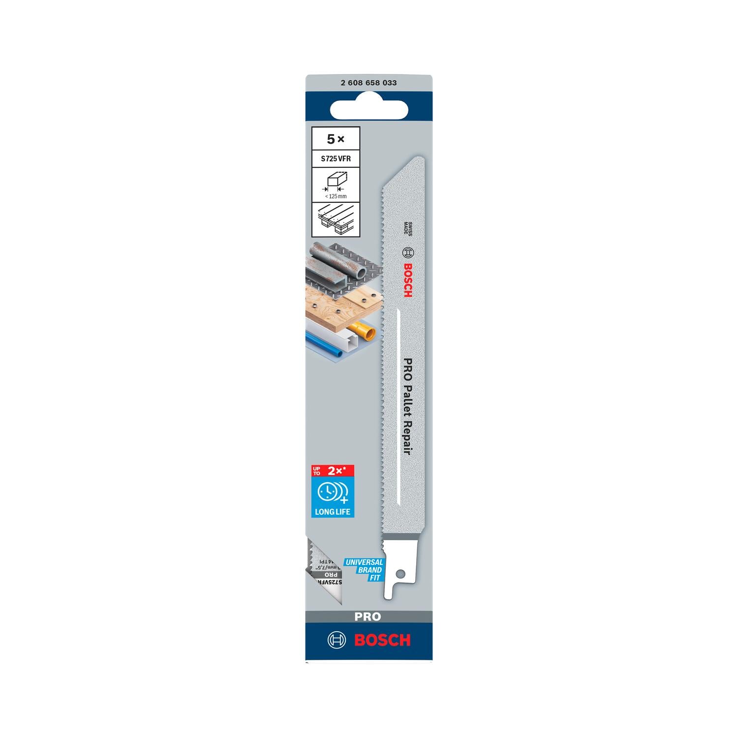 Hoja de Sierra Sable PRO Pallet 190mm 5 Pzas - Bosch - Herram.cl