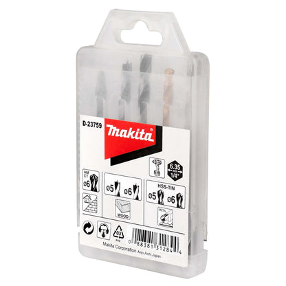 Set Brocas Metal, Madera y Concreto 5 Pzas (Hex1/4) - Makita - Herram.cl