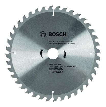 Disco De Sierra Ingleteadora 10'' Eje 30mm 40 Dientes - Bosch - Herram.cl
