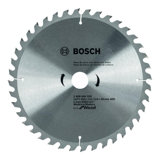 Disco De Sierra Ingleteadora 10'' Eje 30mm 40 Dientes - Bosch - Herram.cl