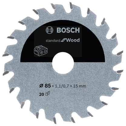 Disco De Sierra Std Wood 85x1,1x15mm / 20 Dientes - Bosch - Herram.cl