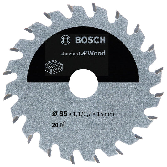 Disco De Sierra Std Wood 85x1,1x15mm / 20 Dientes - Bosch - Herram.cl
