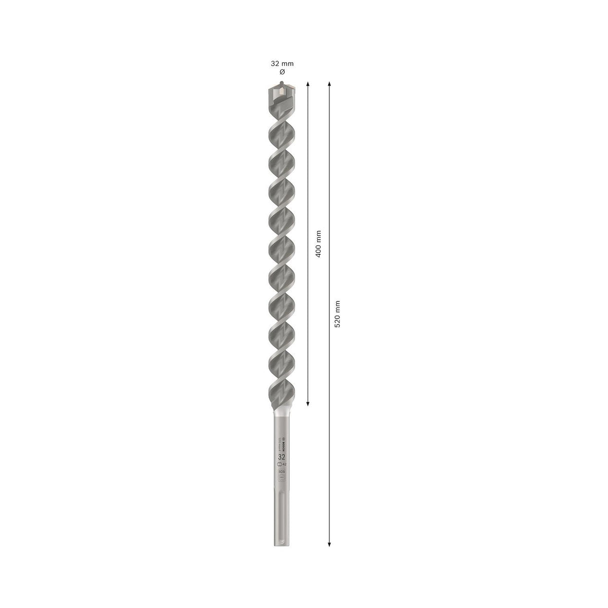 Broca Bosch PRO SDS-MAX-4 Hormigón 32x400x520mm - Herram.cl