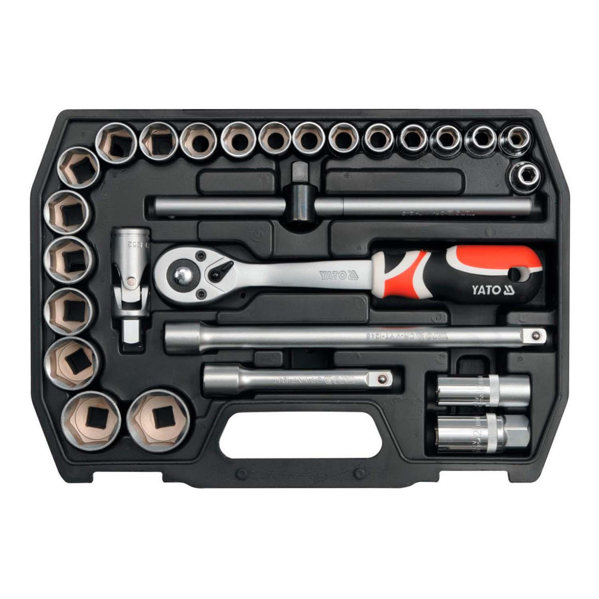 Juego de Dados Cr-V 1/2" con chicharra 27 Pzas - Yato - Herram.cl