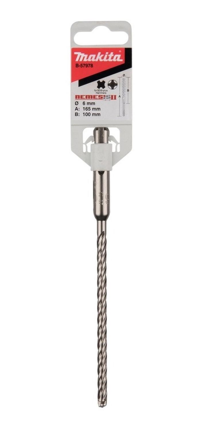 Broca SDS - Plus Nemesis II 6x165mm (4 Filos) - Makita - Herram.cl
