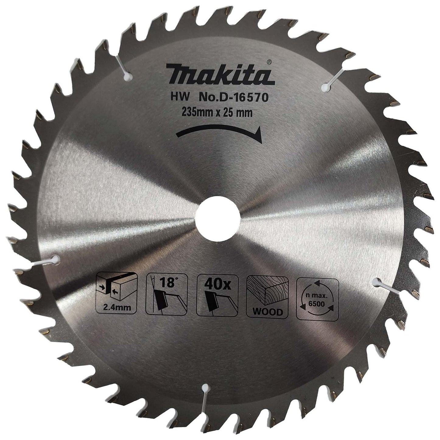 Disco De Sierra 9 - 1/4'' Eje 25mm / 40 D (Madera) - Makita - Herram.cl