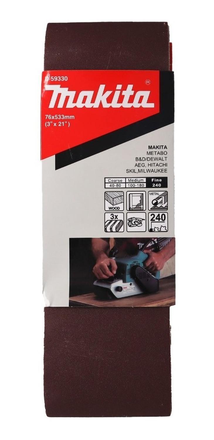 Pack 3 Lijas De Banda 3''x21'' (76x533mm) - Makita - Herram.cl