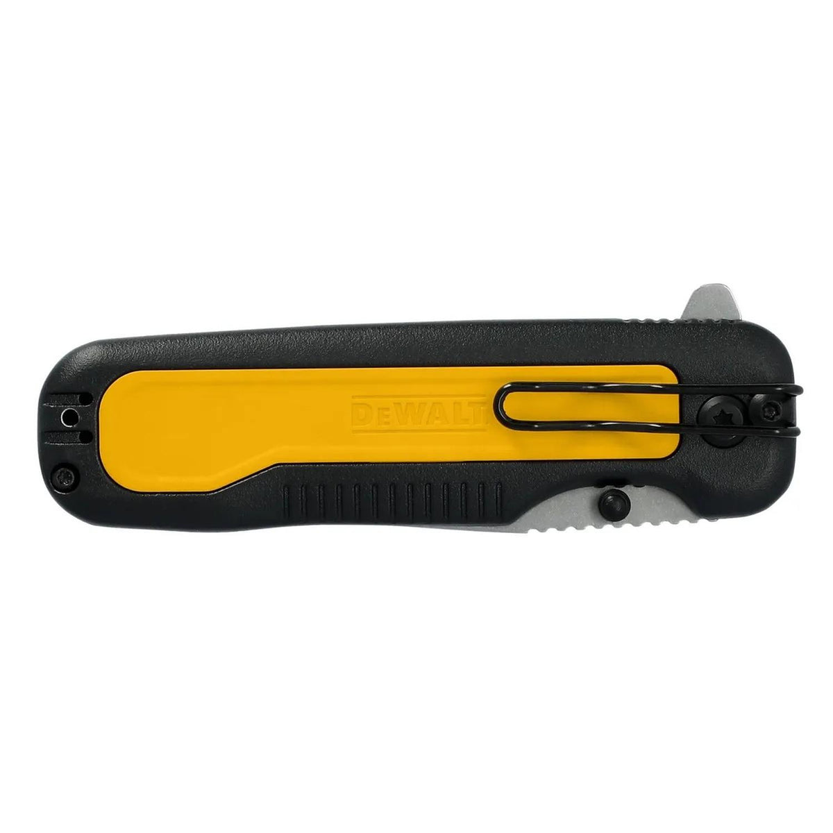 Navaja de bolsillo plegable, tanto dentada, DeWalt DWHT10994 - Herram.cl