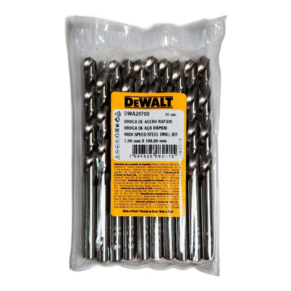 Brocas Para Metal HSS 7.0mm 10 Pzas - DeWALT - Herram.cl