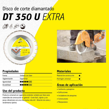 Disco Diamantado Corte Universal DT350U 14''x1'' - Klingspor - Herram.cl