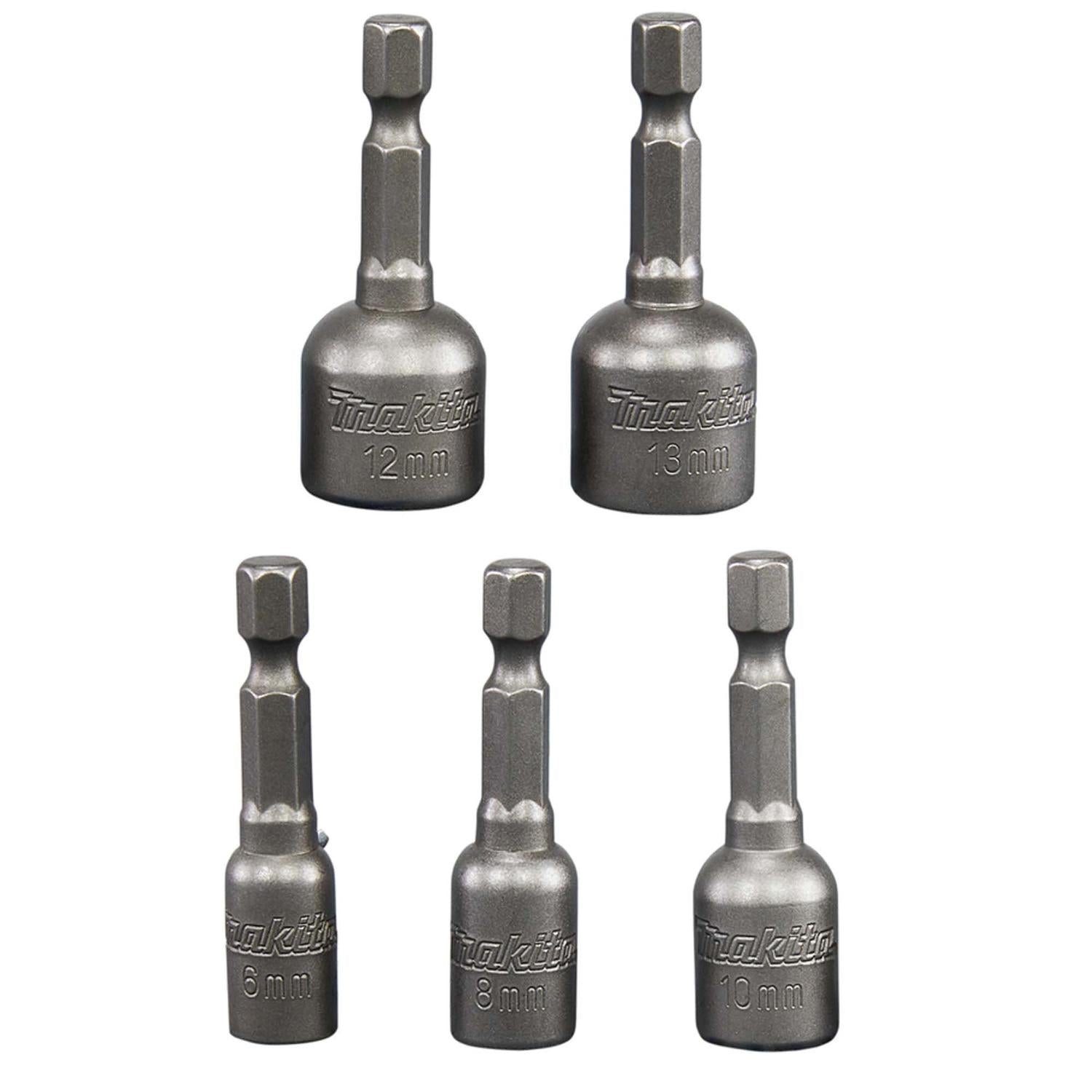Juego Vasos Magnético 6, 8, 10, 12, 13x50mm 5 Pzas - Makita - Herram.cl