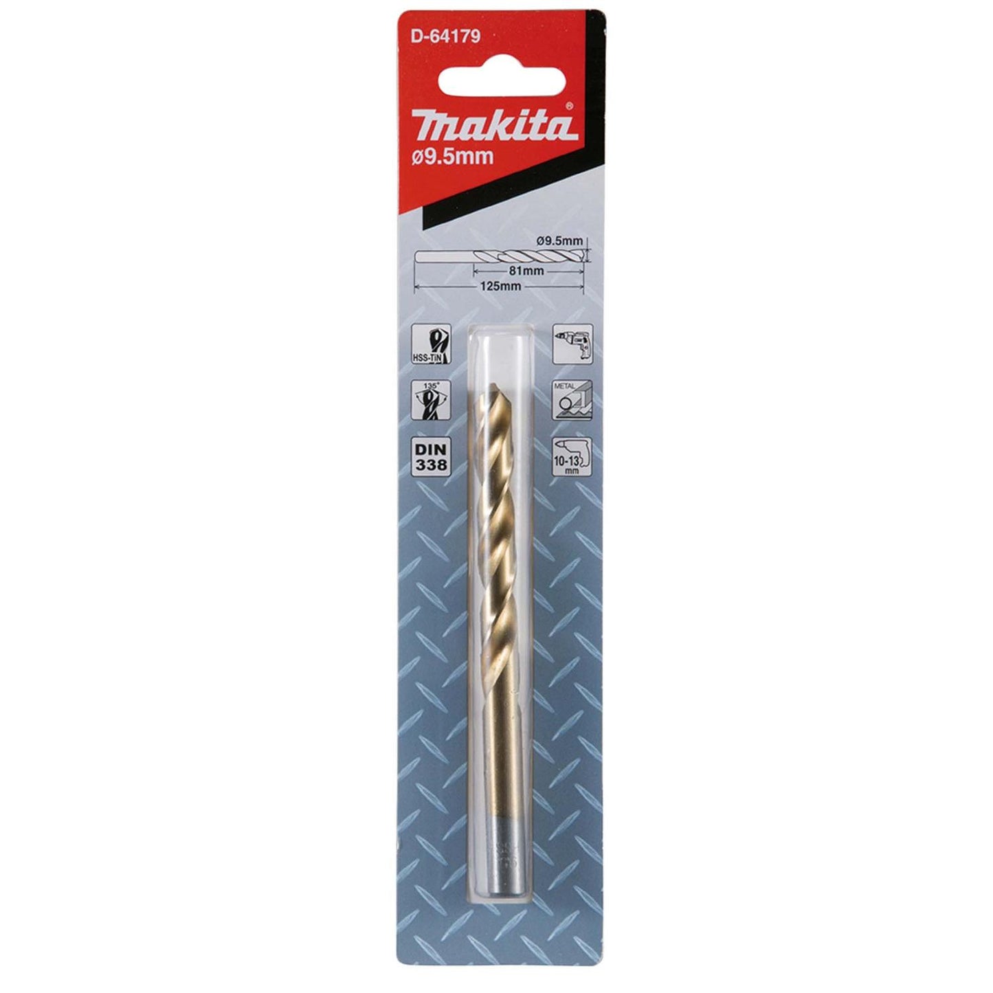 Broca Metal HSS - TiN 9.5x81x125mm - Makita - Herram.cl