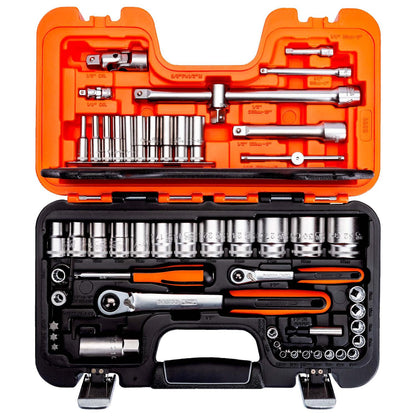 Juego de Dados 1/4'' y 1/2'' Bi - hexagonal 56 Pzas - Bahco - Herram.cl