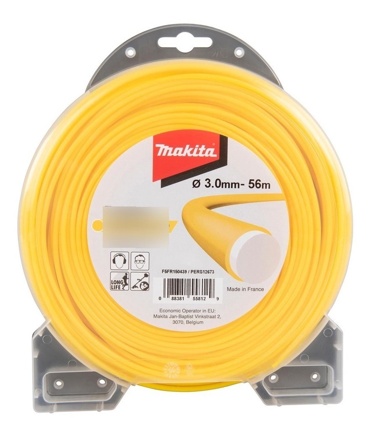 56m Nylon Redondo Amarillo Doble Capa 3,0mm - Makita - Herram.cl